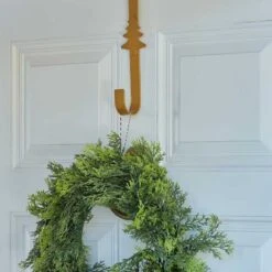 Gold Metal Christmas Tree Wreath Hanger - 30cm