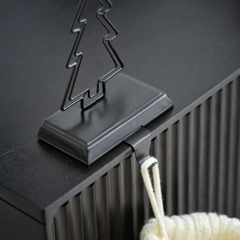 Black Metal Tree Stocking Holder - 14cm - Image 2