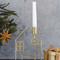 Metal House Dinner Candle Holder