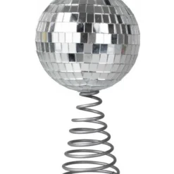 Silver Tree Disco Ball Topper