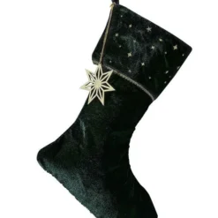Green Velvet With Embroidery Stocking