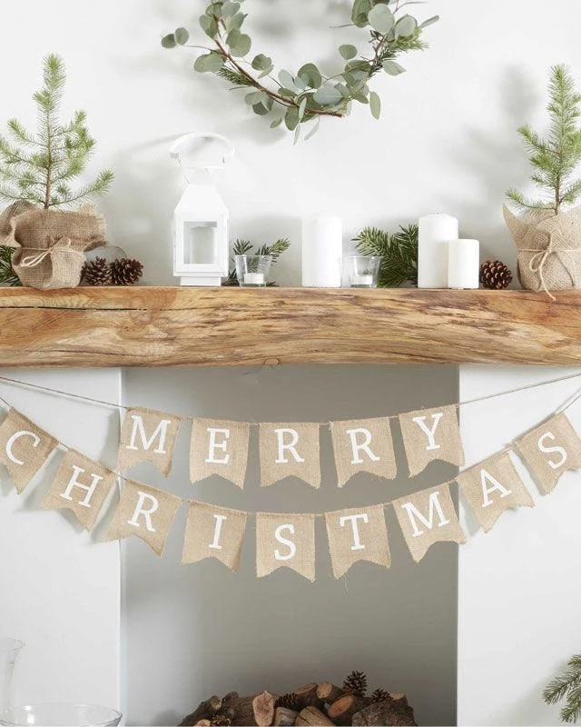 Merry Christmas Hessian Bunting - 2.5m - Image 2