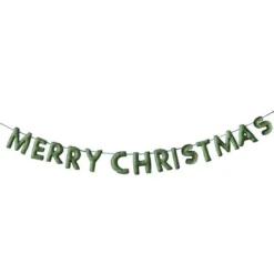 Green Felt Merry Christmas Bunting