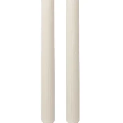 Ivory Ribbed Candles (2pk)