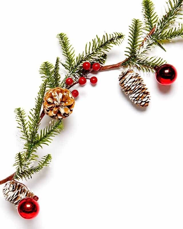 Red Berry And Pine Foilage Garland - 1.45m - Image 2