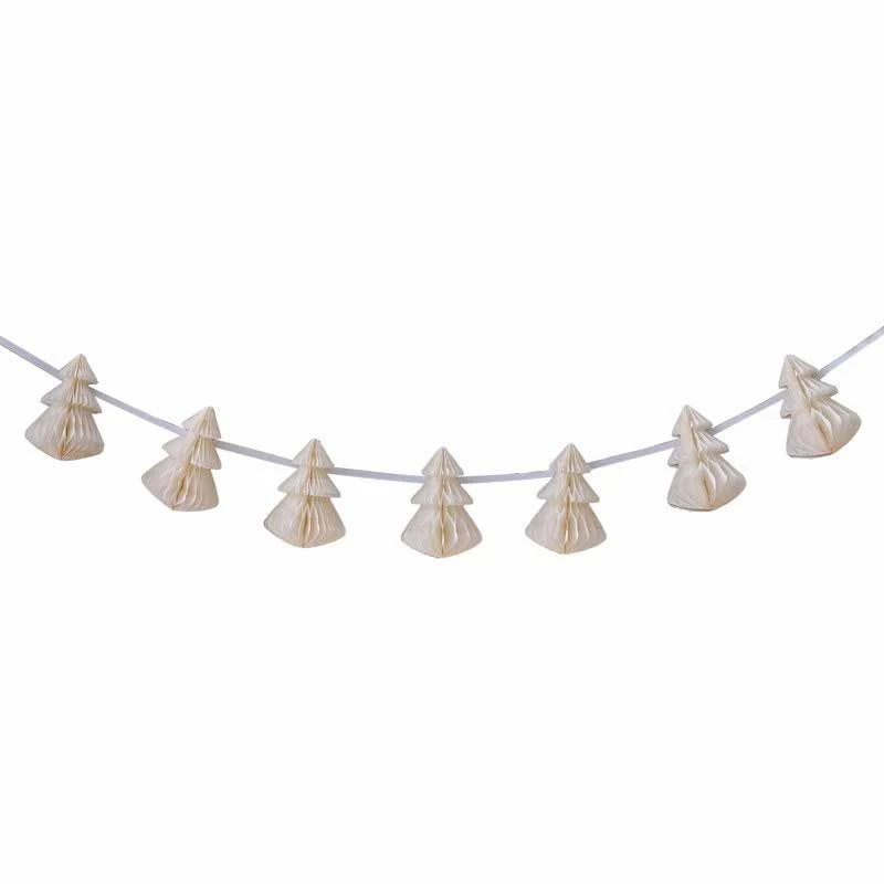 Cream Honeycomb Trees Garland - 2m - Image 3