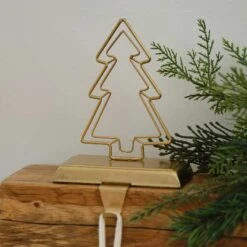 Gold Christmas Tree Stocking Holder - 17cm
