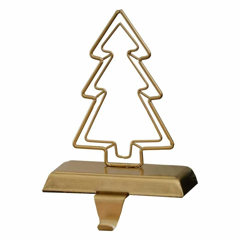 Gold Christmas Tree Stocking Holder - 17cm - Image 3