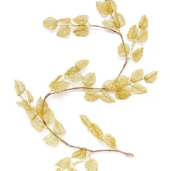 Gold Glitter Leaf Garland - 1.5m