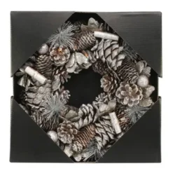 30cm Silver Glitter / Cinnamon Wreath