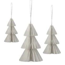 White Honeycomb Trees Hanging Decorations (3pk)