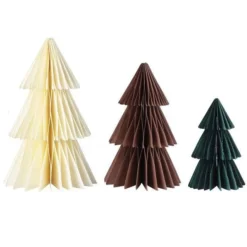 Cosy Copper Honeycomb Trees Paper Decorations (3pk)