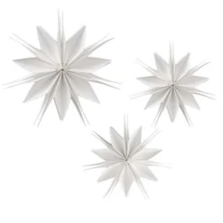 White Paper Stars Hanging Decorations (7pk)