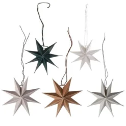 3D Paper Stars Tree Decorations (5pk)