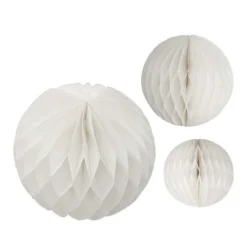 White Paper Honeycomb Hanging Decorations (3pk)