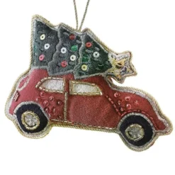Car Tree Velvet Embroidered Decoration