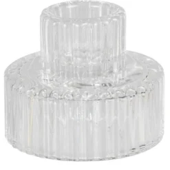 Glass Dinner Candle Holders (2pk)
