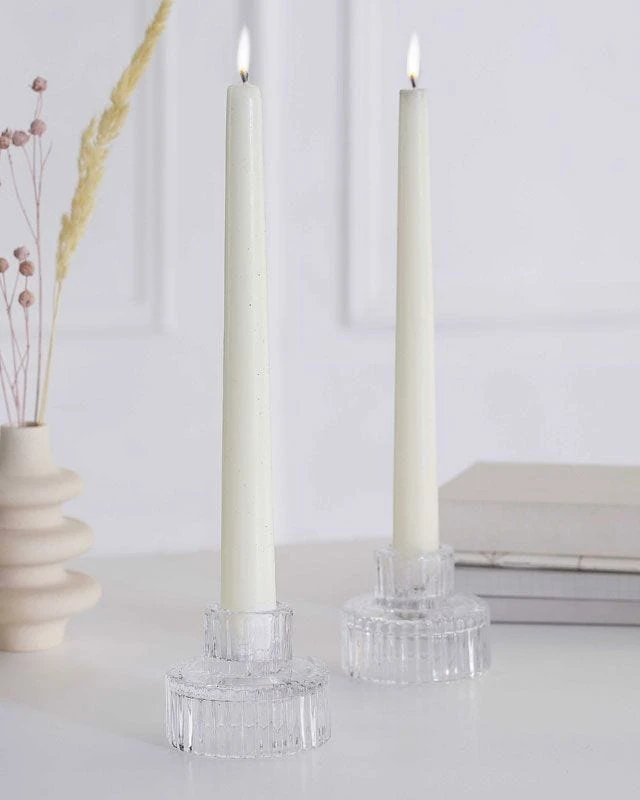 Glass Dinner Candle Holders (2pk) - Image 2