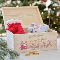 Christmas Eve Box - Customisable Wooden Flat Packed Christmas Eve Box