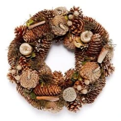 Woodland Gold Glitter Wreath - 29.5cm