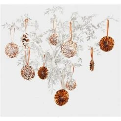 Rose Gold Dot Tree Decoration Pinwheels (10pk)