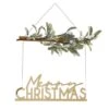 Gold Acrylic Merry Christmas Wreath With Mistletoe
