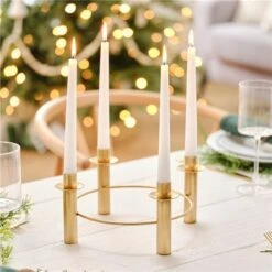 Gold Circular Candle Holder