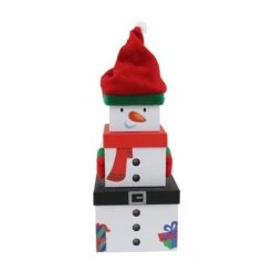 Snowman Plush Stacking Boxes - 35cm (3pk)