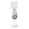 Silver Glitter Filled Wine Glass Place Card Holders (4pk)