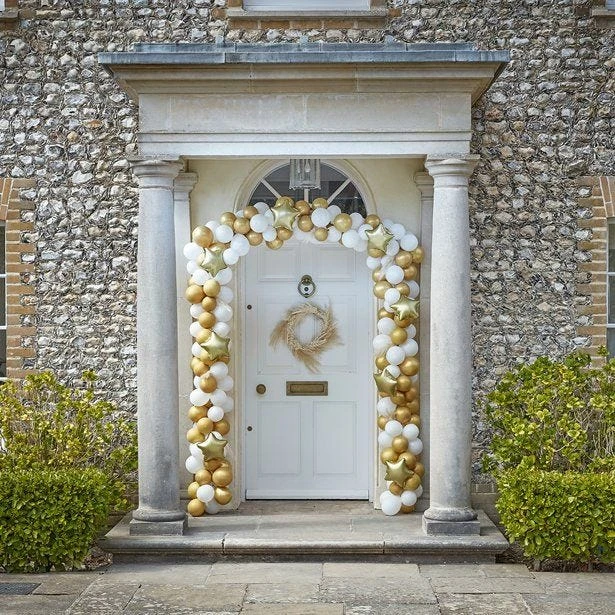 Gold Christmas Balloon Door Arch - 240 Balloons - Image 2