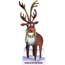 Life Size Rudolph Cardboard Cutout - 183cm X 75cm