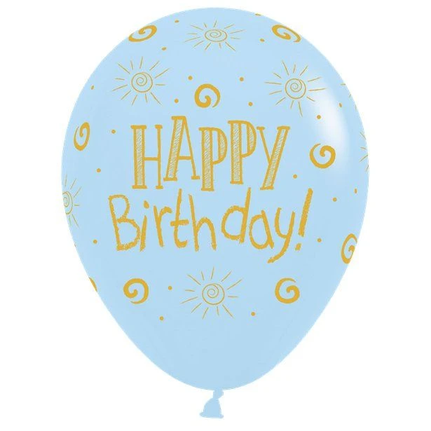 Happy Birthday Pastel Assorted Balloons - 12" Latex (25pk) - Image 5