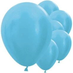 Satin Caribbean Blue Sempertex Latex Balloons - 12" (50pk)