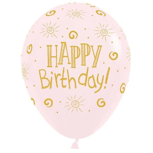 Happy Birthday Pastel Assorted Balloons - 12" Latex (25pk) - Image 4