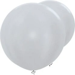 Satin Silver Giant Balloons - 36" Latex (2pk)