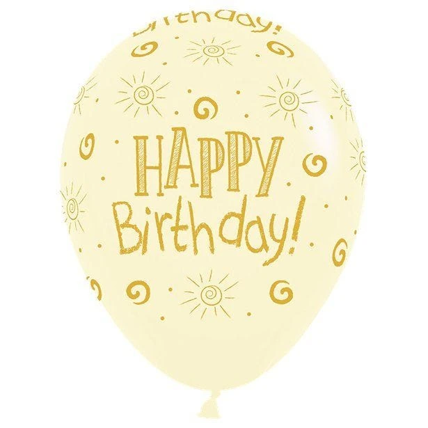 Happy Birthday Pastel Assorted Balloons - 12" Latex (25pk) - Image 7