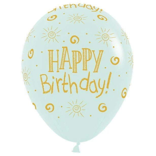 Happy Birthday Pastel Assorted Balloons - 12" Latex (25pk) - Image 6