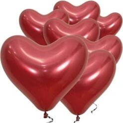 Reflex Crystal Red Heart Balloons - 14" Latex (50pk)