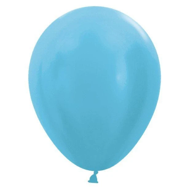 Satin Caribbean Blue Sempertex Latex Balloons - 12" (50pk) - Image 3