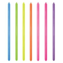 Neon Assorted Modelling Balloons - 260 Latex (100pk)