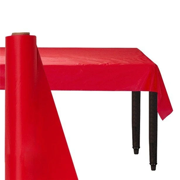 Red Plastic Banqueting Roll - 30m X 1m