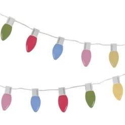 Multi-Coloured Christmas Lights Paper Garland - 5m