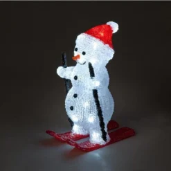 Acrylic LED Skiing Snowman - 29cm