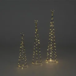 Warm White LED Iron Cone Towers (3pk)