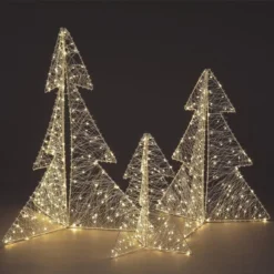 3D Christmas Tree LED Light Decorations (3pk)