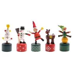 Christmas Wooden Pushing Puppet - 13cm