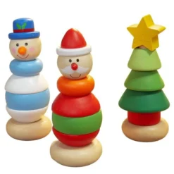 Christmas Wooden Tower Stacking Game - 13cm